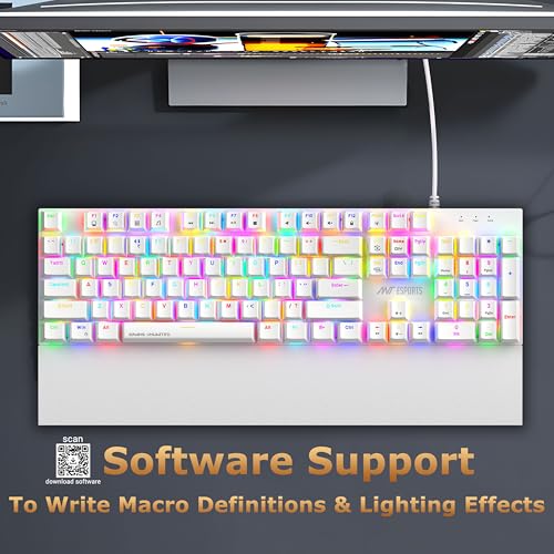 Ant Esports MK4100 RGB Mechanical Gaming Keyboard, Outemu Brown Switches Tactile & Clicky – Chroma RGB – Magnetic Wrist Rest – Double Shot ABS Keycaps, Hot Swappable Switches – Mercury - Image 7