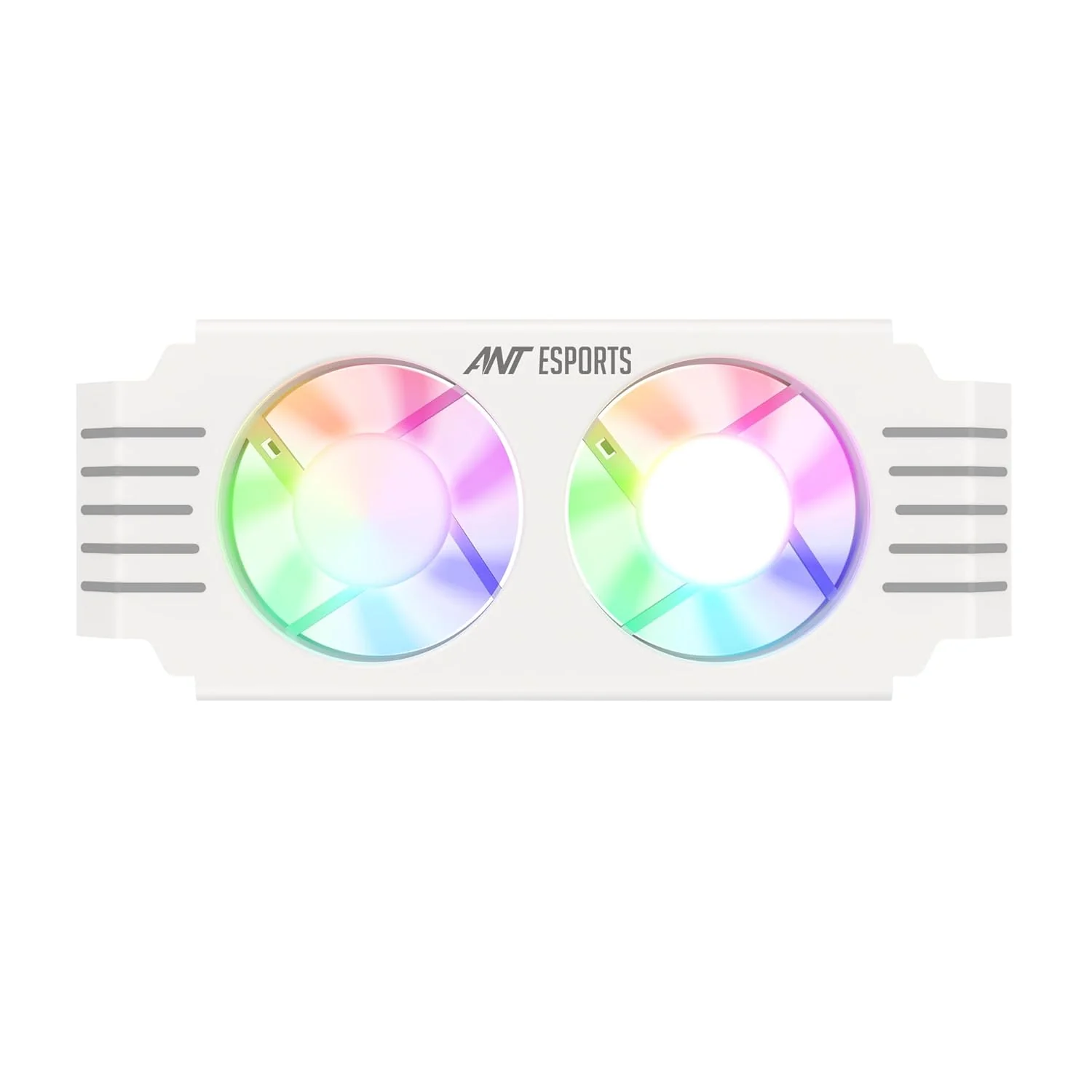 Ant Esports MMR50 RAM Cooler/Radiator Aluminum Heatsink with Dual 50mm 4-Pin PWM & 5V 3-Pin Addressable RGB Cooling Fans for 4 RAM sticks (White)