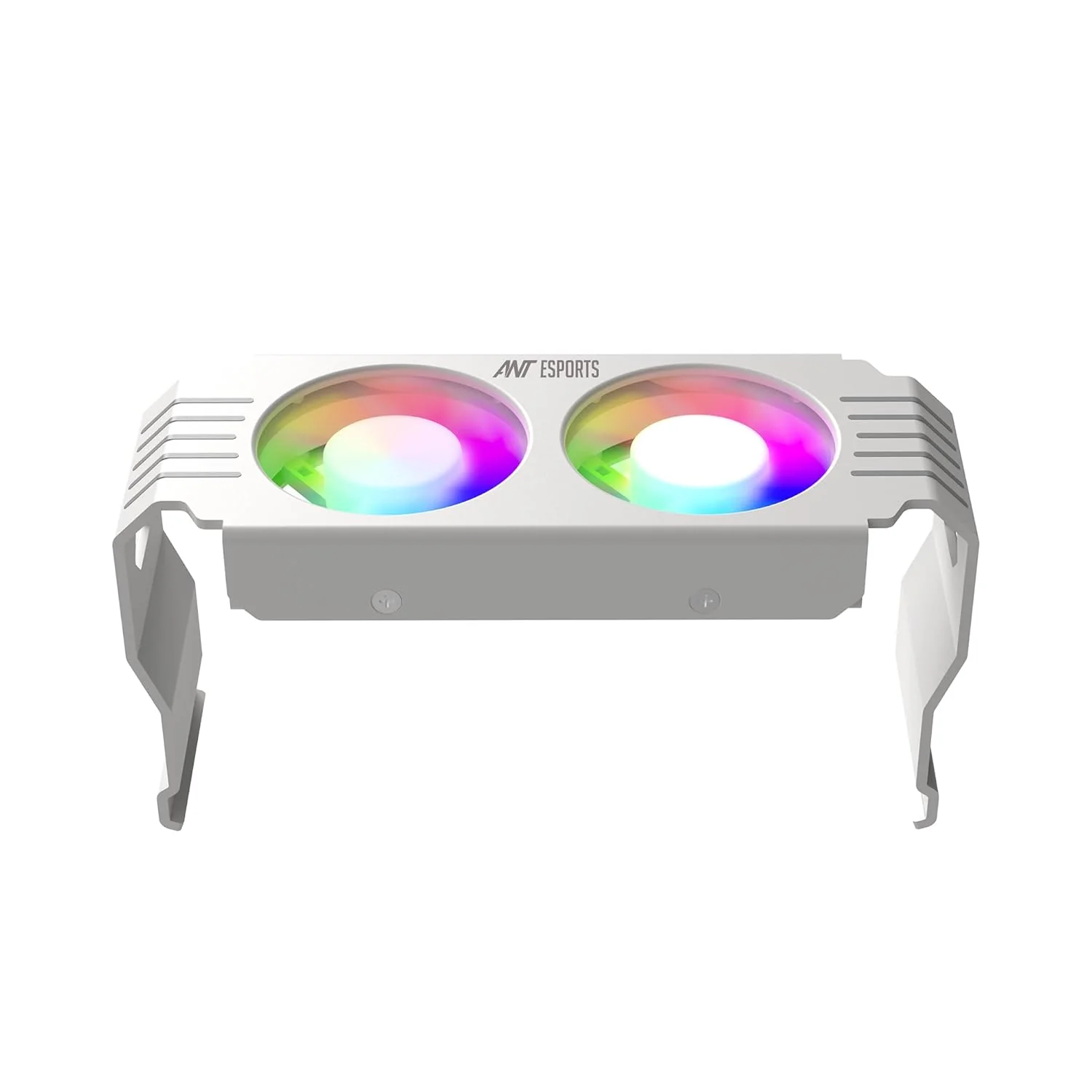 Ant Esports MMR50 RAM Cooler/Radiator Aluminum Heatsink with Dual 50mm 4-Pin PWM & 5V 3-Pin Addressable RGB Cooling Fans for 4 RAM sticks (White) - Image 9