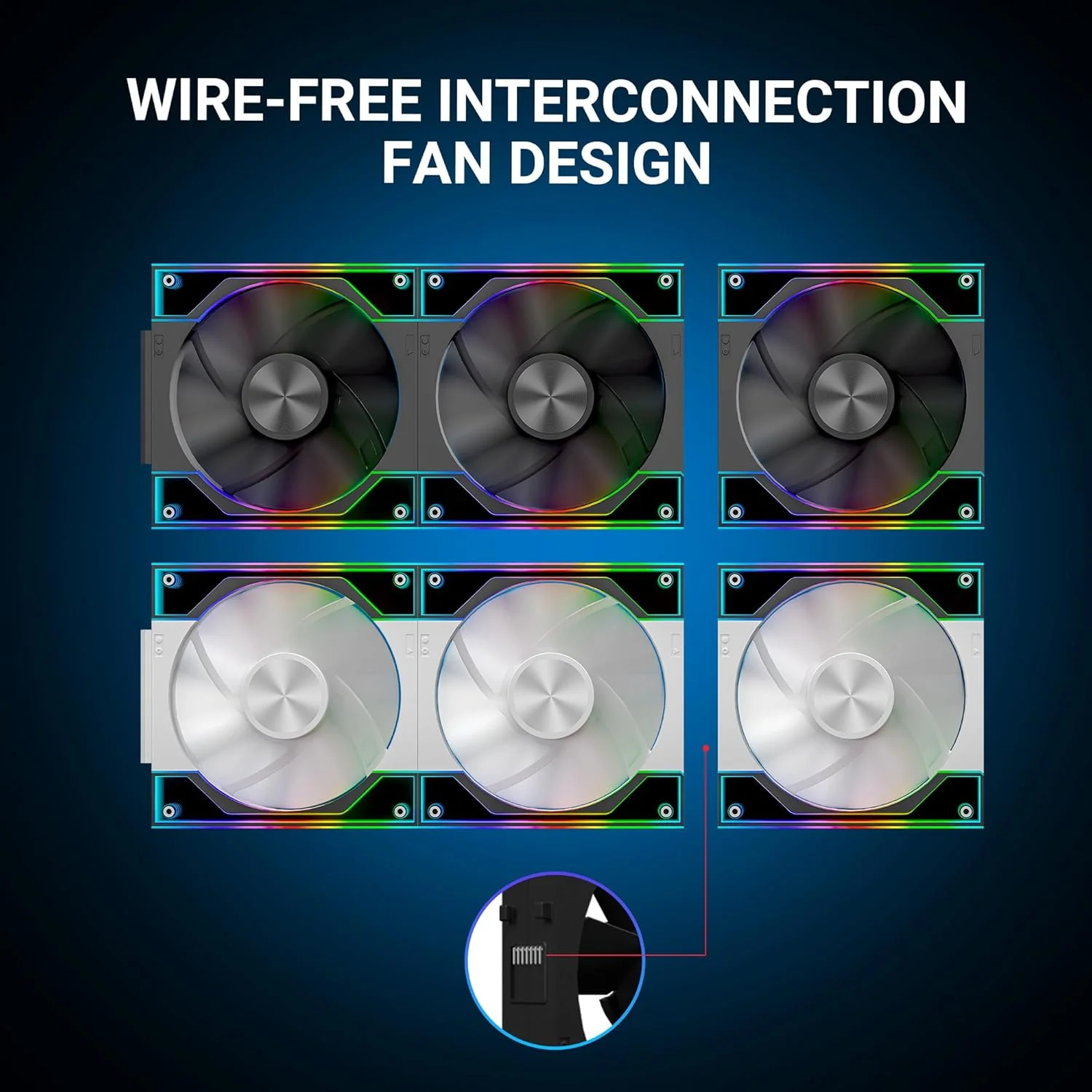 Ant Esports QuartzFlow 3-In-1 120mm ARGB Stackable Case Fan Kit with Forward/Reverse Switch and Wire Free Daisy Chain - Black - Image 5