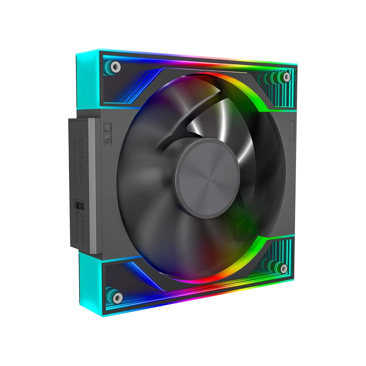 Ant Esports QuartzFlow 3-In-1 120mm ARGB Stackable Case Fan Kit with Forward/Reverse Switch and Wire Free Daisy Chain - Black - Image 7