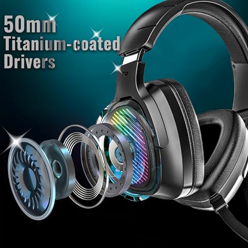 Ant Esports Stealth 10 Wireless Gaming Headset with Noise Cancelling Microphone for PC, PS5, PS4, Mac, 2.4 GHz Wireless & BT 5.4 Gaming Headphones, Cool RGB Lighting, 35Hr Battery, 50mm Drivers-Black - Image 3