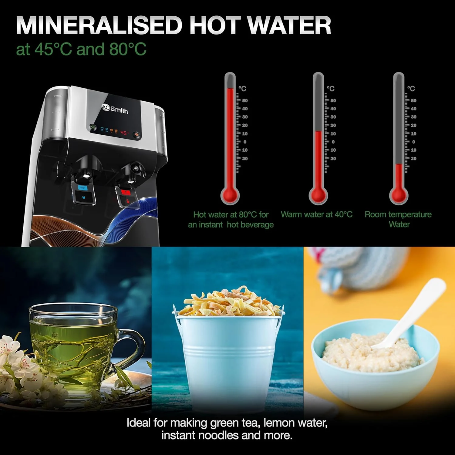 AO Smith Z9 Pro Instant Hot and Ambient Purifier RO+SCMT+Copper+Alkaline+Mintech| Hot Water in Stainless Steel Tank | Save upto 55% Water | 10L Storage | 8-Stage Purification | Water Purifier for Home - Image 7