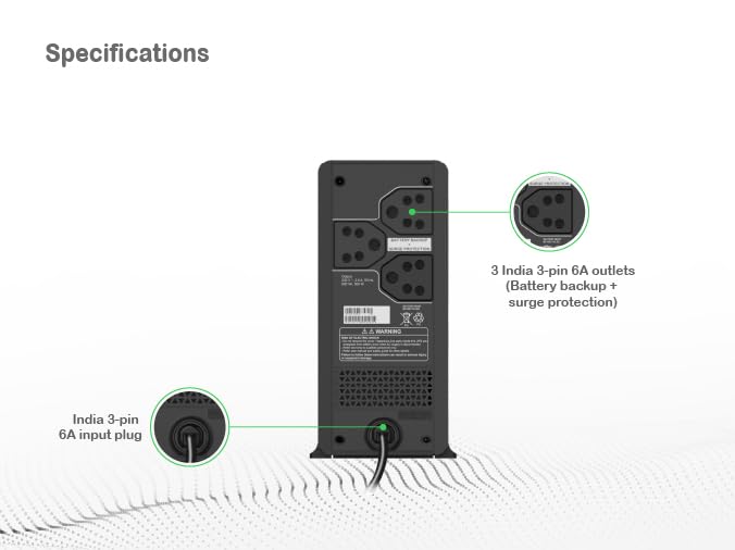 APC Back-UPS BX600C-IN 600VA / 360W, 230V, UPS System, an Ideal Power Backup & Protection for Home Office, Desktop PC & Home Electronics - Image 6