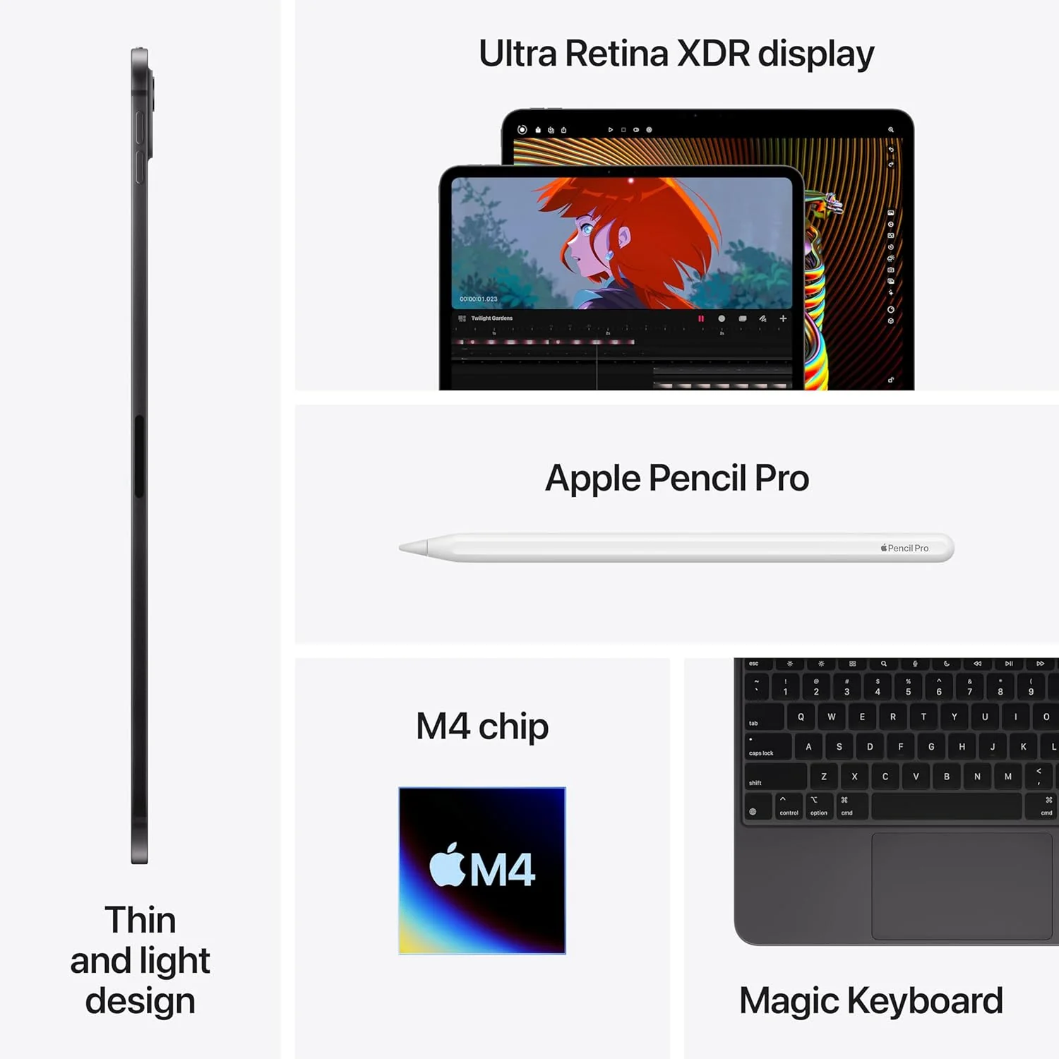Apple 2024 iPad Pro (M4) 256 GB ROM 11.0 Inch with Wi-Fi Only Apple M4 Chip (Space Black) - Image 4