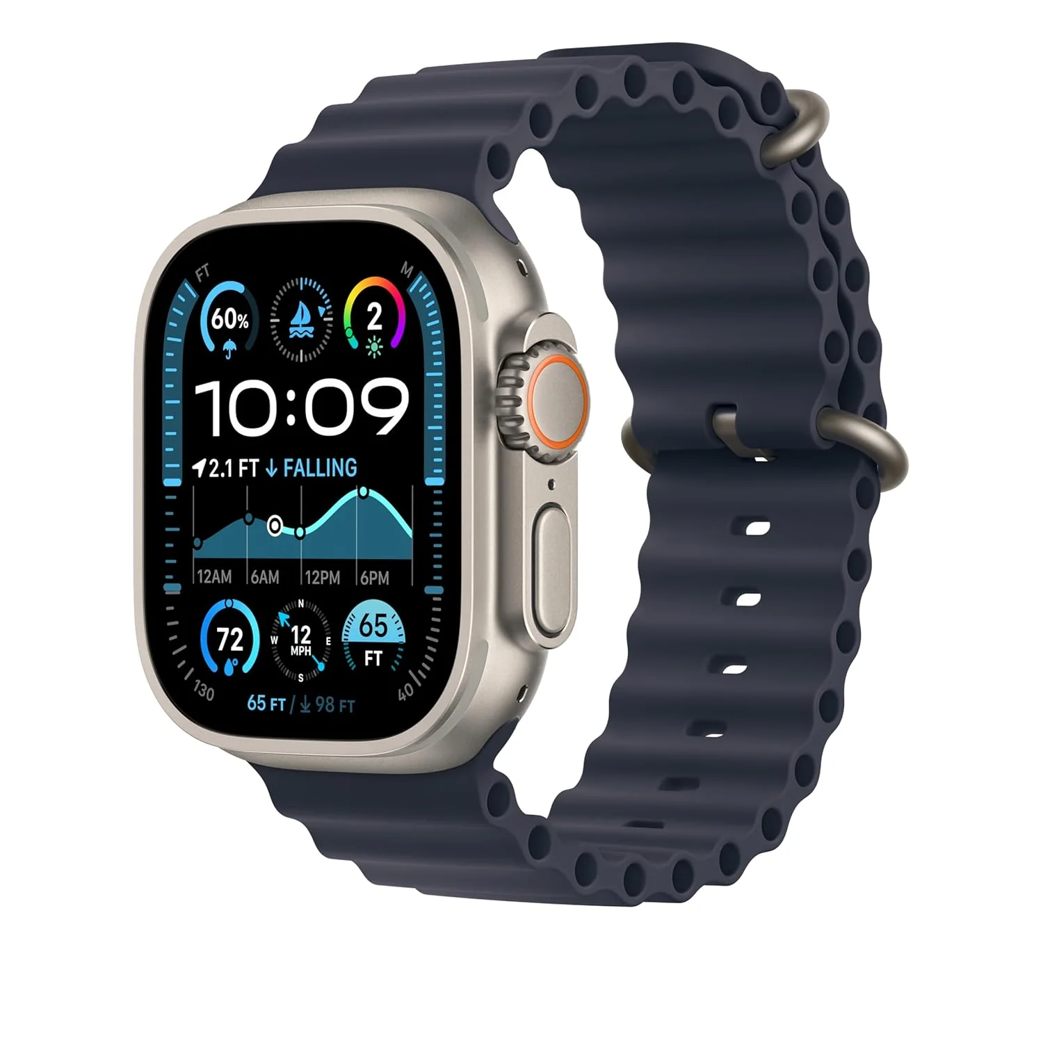 Apple Watch Band - Ocean Band - 49mm - Navy - Extra Large - Image 2