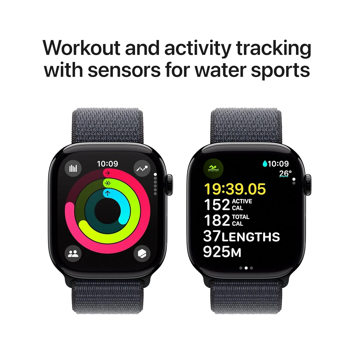 Apple Watch Series 10 [GPS 46 mm] Smartwatch with Jet Black Aluminium Case with Black Sport Band - S/M. Fitness Tracker, ECG App, Always-On Retina Display, Water Resistant - Image 6