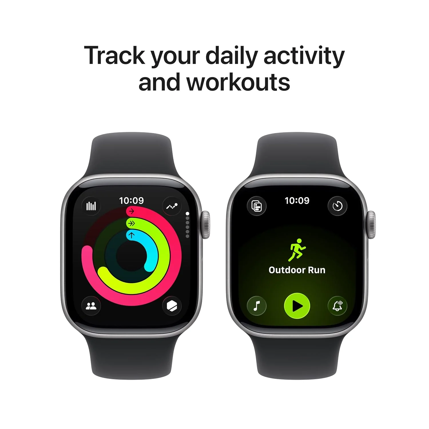 Apple Watch Series 11 GPS Space Grey Aluminium Case with Black Sport Band - M/L - Image 3