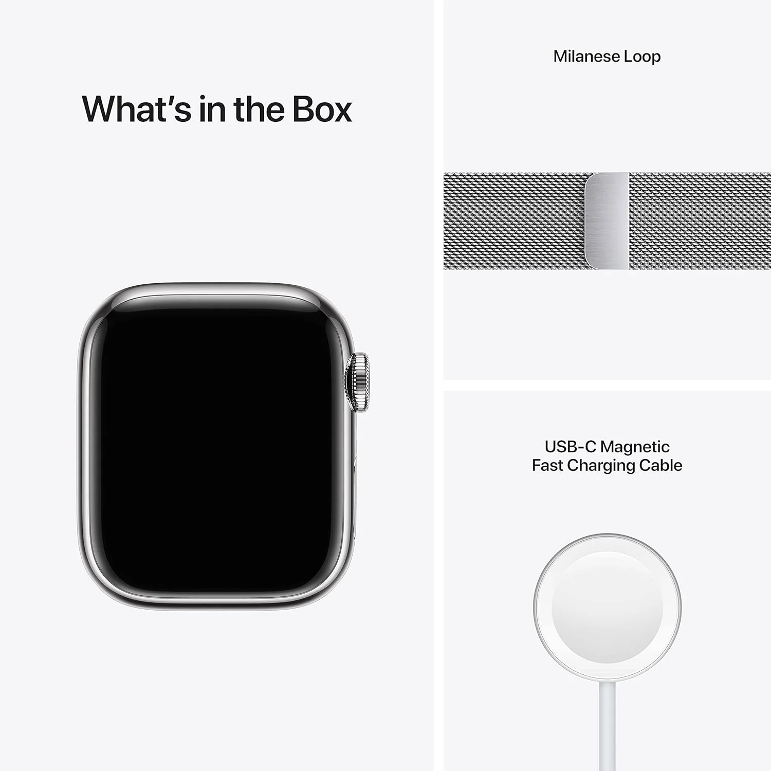 Apple Watch Series 7 (GPS + Cellular, 41mm) - Silver Stainless Steel Case with Silver Milanese Loop - Image 5