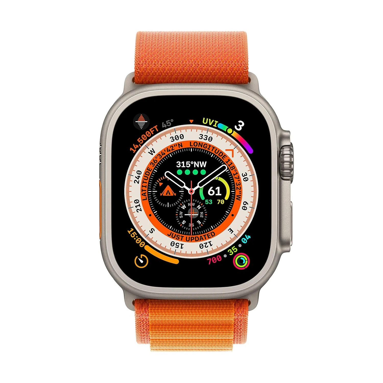 Apple Watch Ultra [GPS + Cellular 49 mm] Smart Watch w/Rugged Titanium Case & Orange Alpine Loop Medium. Fitness Tracker, Precision GPS, Action Button, Extra-Long BatteryLife, Brighter Retina Display - Image 2