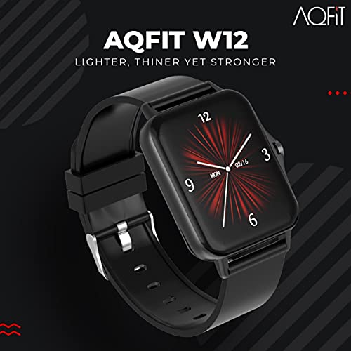 AQFIT W12 Smartwatch IP68 Water Resistant | 1.69” Full Touch Screen Display | Up to 7 Days of Battery Life | Integrated Health Check | 5.0 Bluetooth | for Men and Women(Black) - Image 2