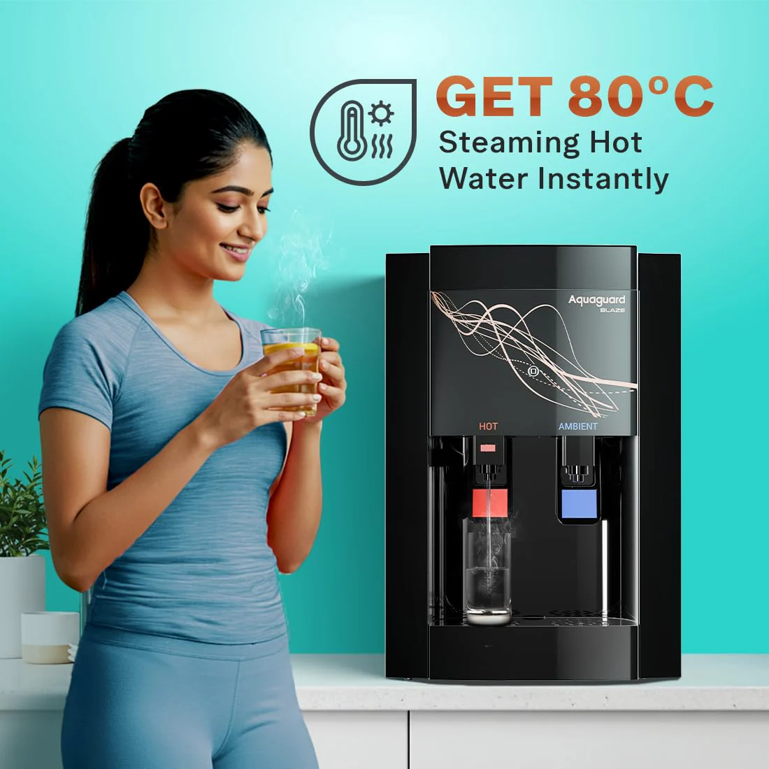 Aquaguard Blaze Slim Hot & Ambient RO+UV+Active Copper Tech (FRONT PANEL LOCK BROKEN) - Image 4