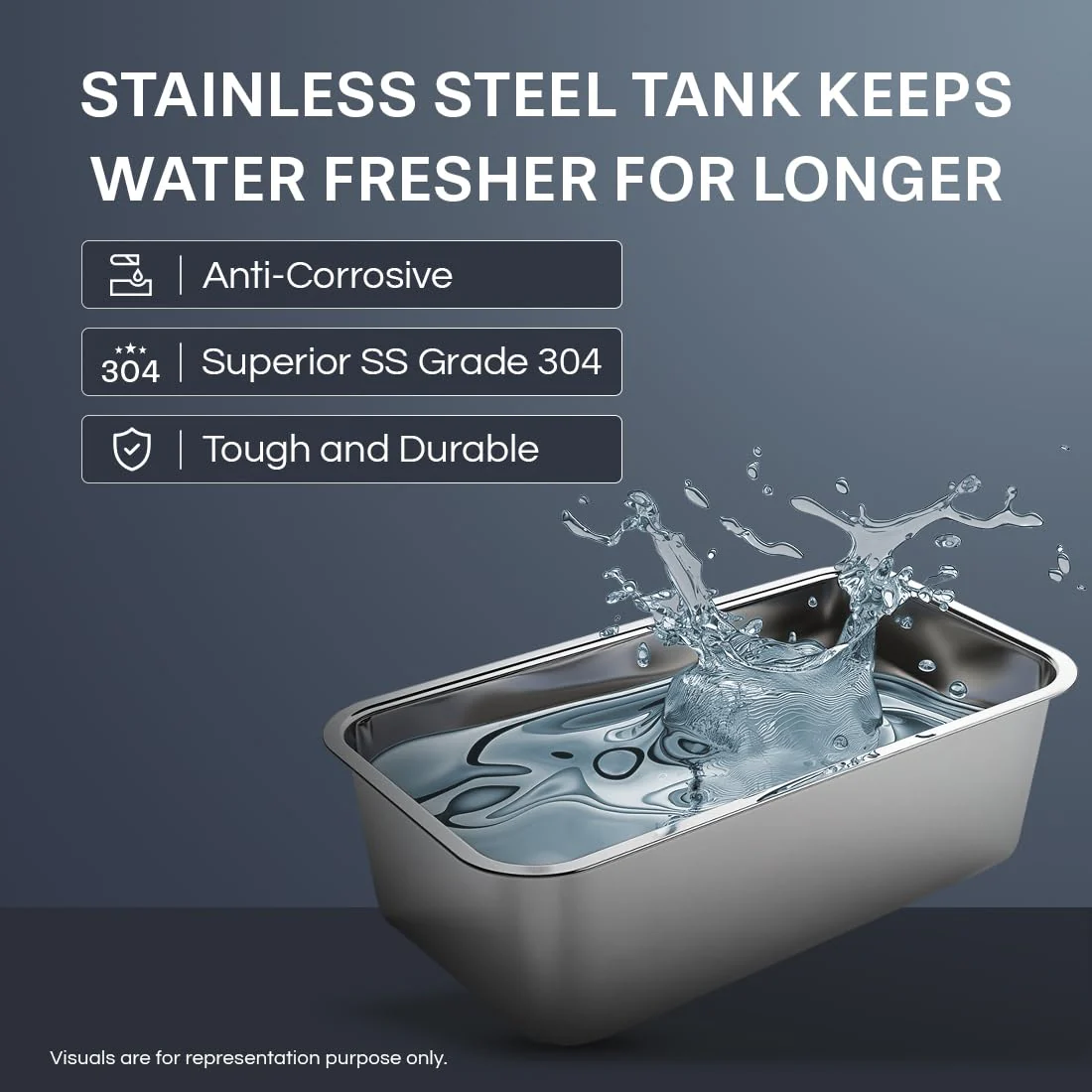 Aquaguard Ritz Stainless Steel Tank, 9-Stage RO+UV+Active Copper Tech Purifier | Up to 60% Water Savings | Suitable for Tanker, Borewell & Municipal Water - Image 4
