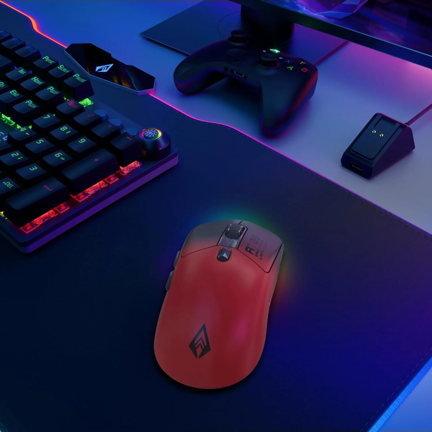 Archer Tech Lab Bluetooth Wireless Gaming Mouse (BT 5.3/2.4GHz/ Wired) PixArt PAW3311 Sensor, 22000 DPI~1000Hz Precise Tracking, 8 RGB/ 7 Programmable Buttons, Charging Dock, for PC Laptop Mac(Quest) - Image 9