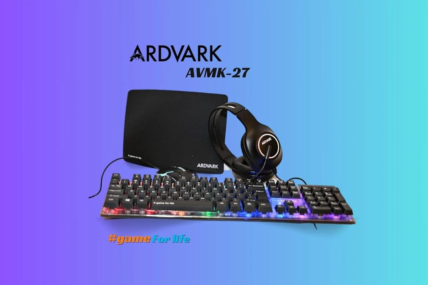 ARDVARK AVMK-27, 4 in 1 Combo | Gaming Keyboard and Mouse Combo, RGB Backlit Wired Gaming Mouse and Keyboard, Mouse pad, Gaming Headset, Gamer 4 in 1 Bundle for PC PS4 PS5 and Xbox. - Image 2