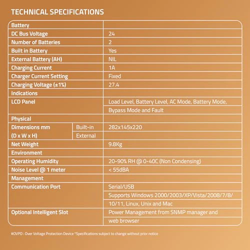 Artis 1KVA Online High Frequency Pure Sine Wave UPS. 2x9Ah Built in Batteries (BIB), LCD Display, Overload Protection(OVPD). 3 Output sockets. Generator Compatible. BIS Certified Online UPS - Image 5