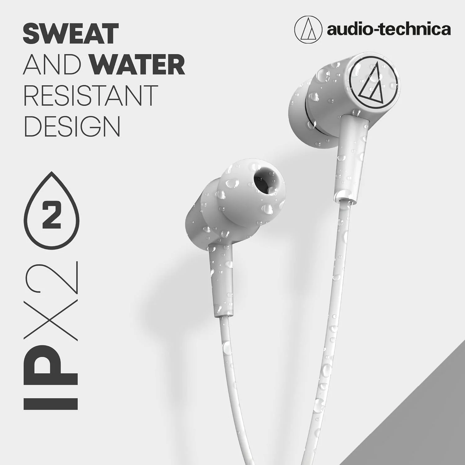 Audio-Technica CLR100BT Bluetooth Neckband with 200 Hours Standby Time Volume Control Extra Bass IPX2 Water Resistant Noise Isolation and Magnetic Buds (White) - Image 6