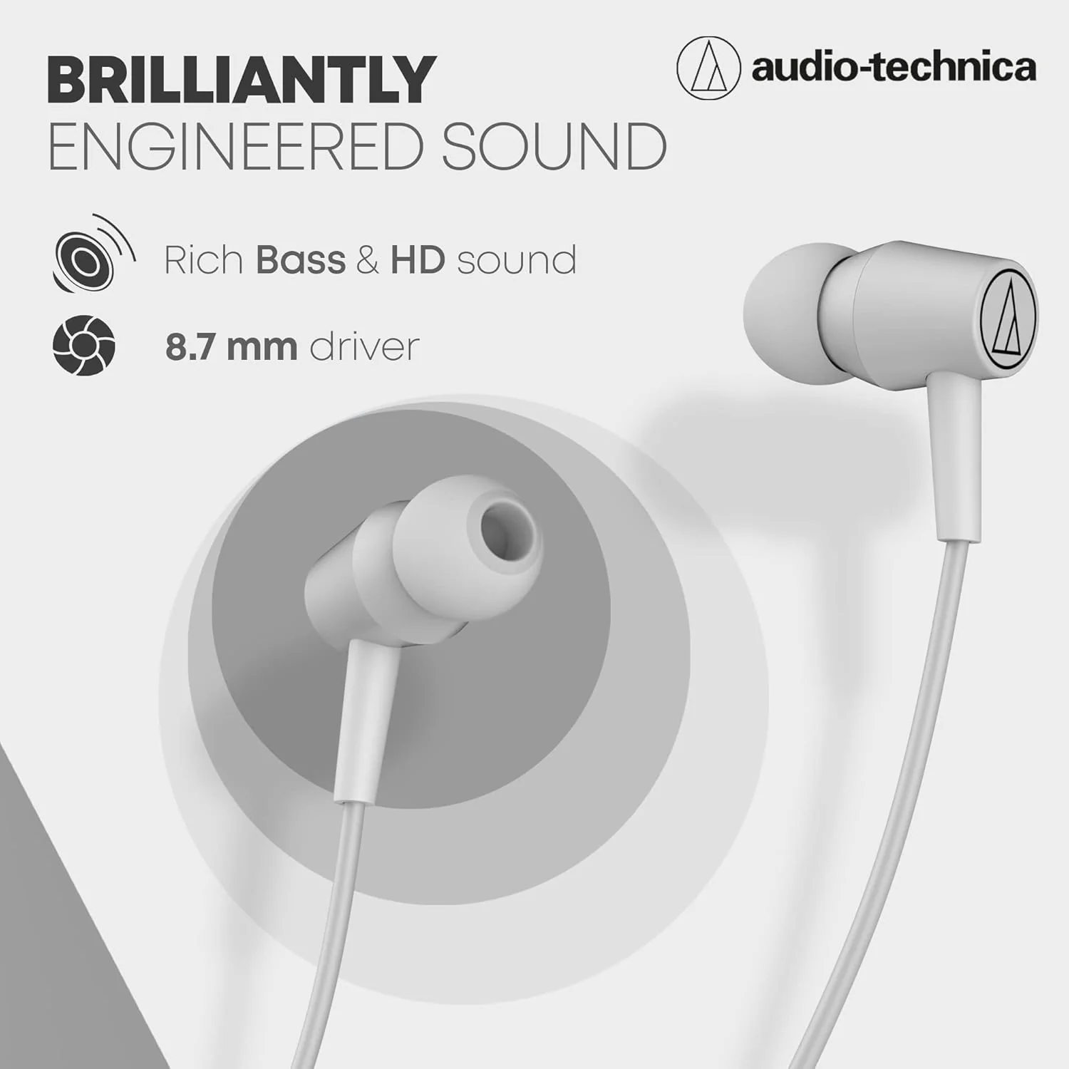 Audio-Technica CLR100BT Bluetooth Neckband with 200 Hours Standby Time Volume Control Extra Bass IPX2 Water Resistant Noise Isolation and Magnetic Buds (White) - Image 8