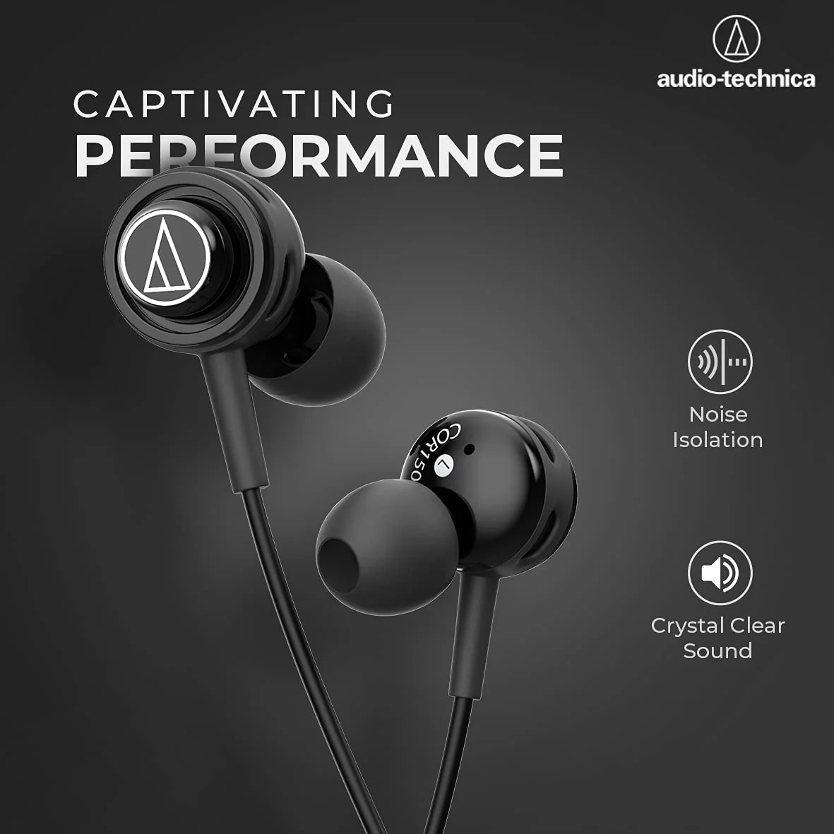 Audio-Technica Sonic Sport in-Ear Wired Earphones with Snap On/Off Ear Hooks, in-line Mic & Control, 8.5mm Powerful Drivers for Clear Sound & Rich Bass, Sound Isolation & Comfort Fit - Image 5