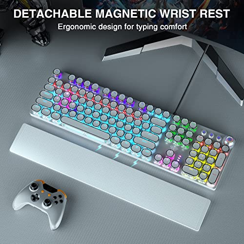 Aula F2088W Mechanical Gaming Keyboard | LED Backlight RGB Wired Keyboard (White | with Handrest | Blue Switch) - Image 2