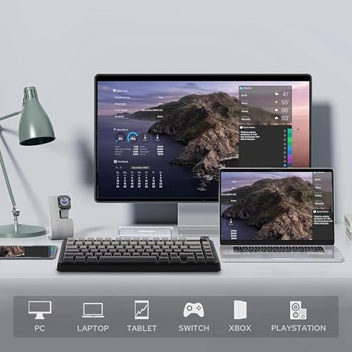 Aula F75 MAX Side-Engraved Keycaps 3 in 1 Mechanical Gaming Keyboard in 75% Layout with TFT Screen and Knob, Hot Swappable, RGB Backlight, for PC/Mac/Linux | Gradient Gray, Reaper Switch (F75MaxGrR) - Image 3