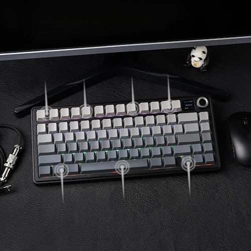 Aula F75 MAX Side-Engraved Keycaps 3 in 1 Mechanical Gaming Keyboard in 75% Layout with TFT Screen and Knob, Hot Swappable, RGB Backlight, for PC/Mac/Linux | Gradient Gray, Reaper Switch (F75MaxGrR) - Image 7