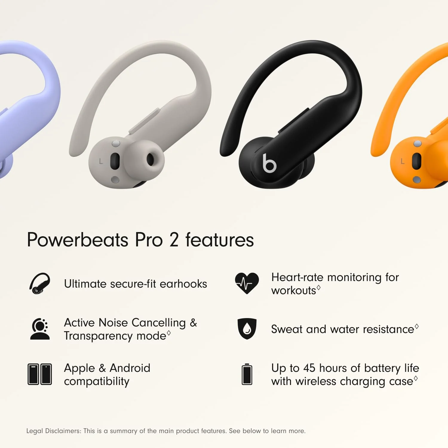 Beats Powerbeats Pro 2 Wireless Bluetooth Earbuds – Noise Cancelling, Heart-Rate Monitor, IPX4, Up to 45 Hours Battery & Wireless Charging Case, Works with Apple & Android - Quick Sand - Image 5
