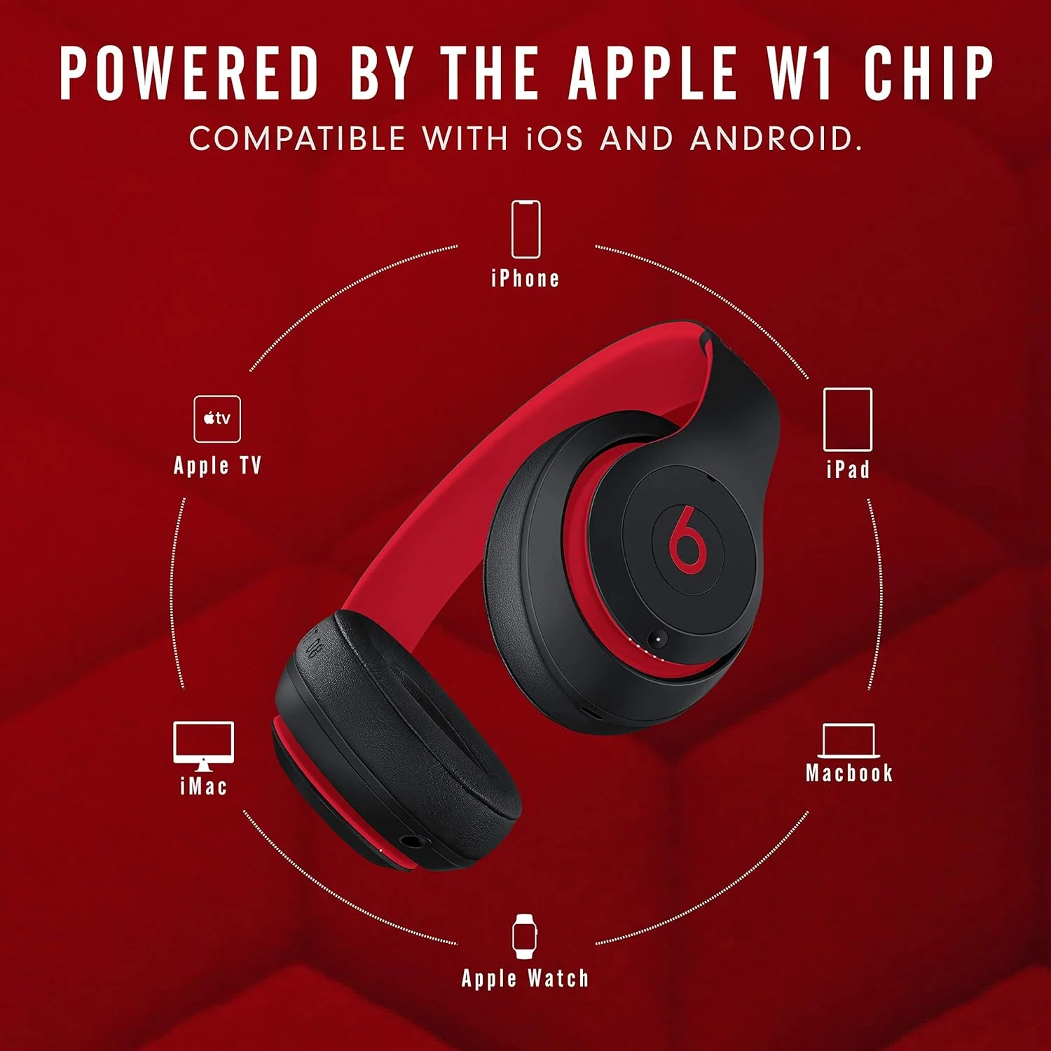 Beats Studio3 Bluetooth Headphones Decade Collection -Noise Canceling (Red/Blk) - Image 4