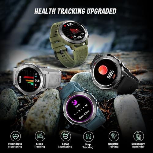 beatXP Duke Rugged 1.43” Round Super AMOLED Bluetooth Calling Smart Watch, Functional Crown, 466 * 466px, 60Hz Refresh Rate, AI Voice Assistance, 100+ Sports Modes, 24/7 Health Monitoring (Black) - Image 4