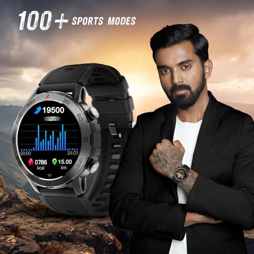 beatXP Duke Rugged 1.43” Round Super AMOLED Bluetooth Calling Smart Watch, Functional Crown, 466 * 466px, 60Hz Refresh Rate, AI Voice Assistance, 100+ Sports Modes, 24/7 Health Monitoring (Black) - Image 6