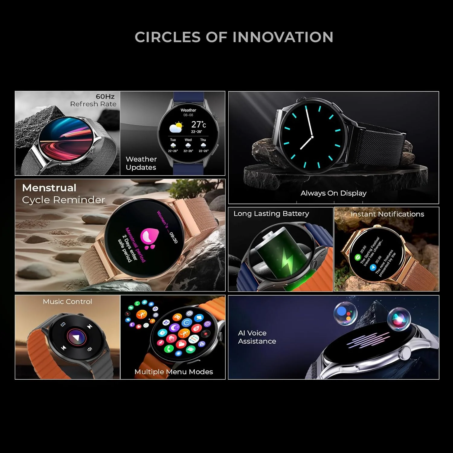 beatXP Evoke 1.43” Super Retina AMOLED Display Bluetooth Calling Smart Watch, 466 * 466px, 1000 Nits, 60Hz Refresh Rate, 100+ Sports Modes - Image 6