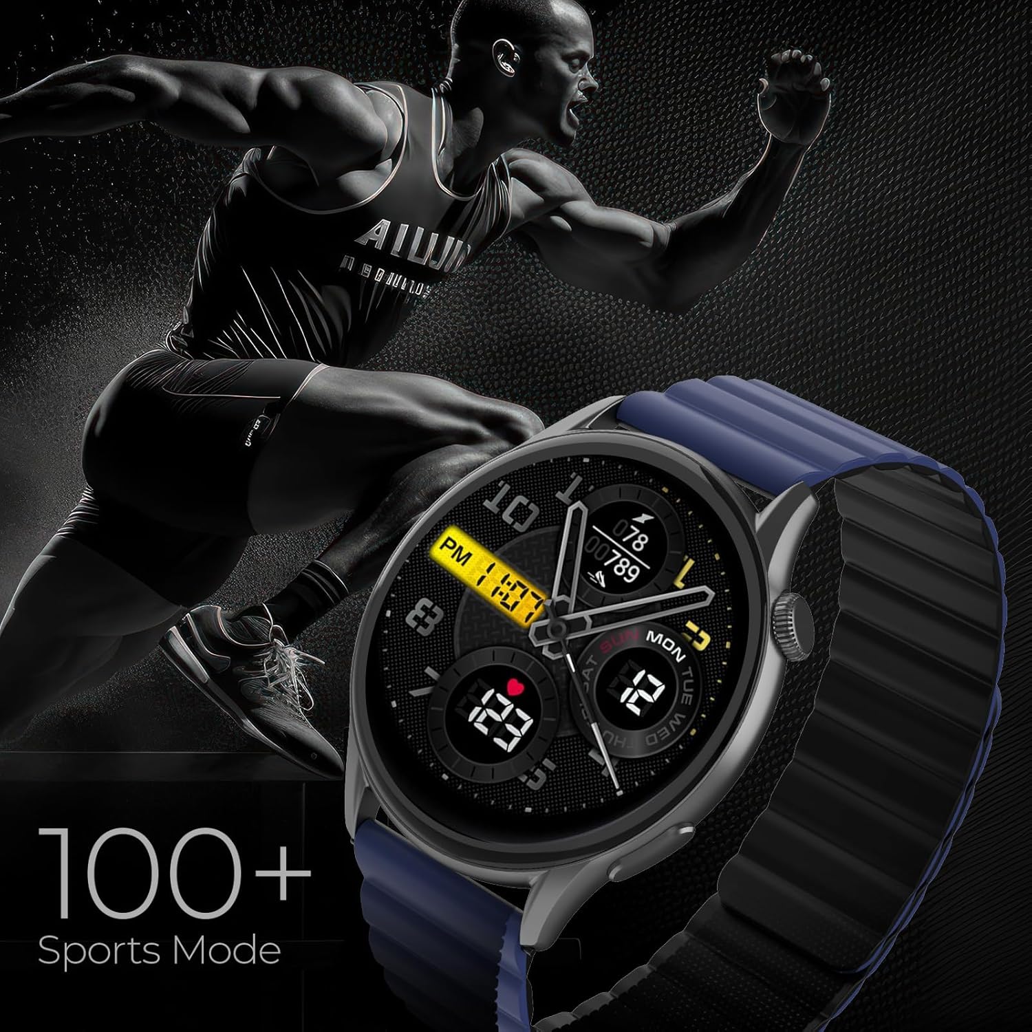 beatXP Evoke 1.43” Super Retina AMOLED Display Bluetooth Calling Smart Watch, 466 * 466px, 1000 Nits, 60Hz Refresh Rate, 100+ Sports Modes - Image 7