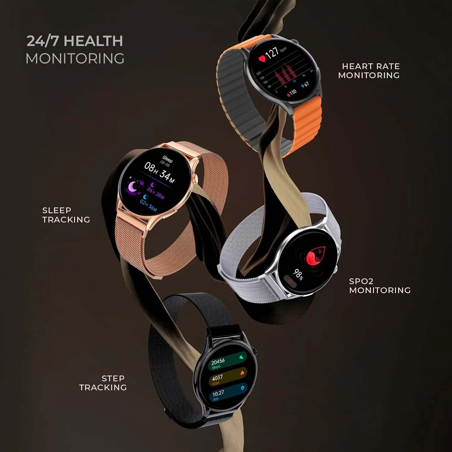 beatXP Evoke 1.43” Super Retina AMOLED Display Bluetooth Calling Smart Watch, 466 * 466px, 1000 Nits, 60Hz Refresh Rate, 100+ Sports Modes (Silver) - Image 4