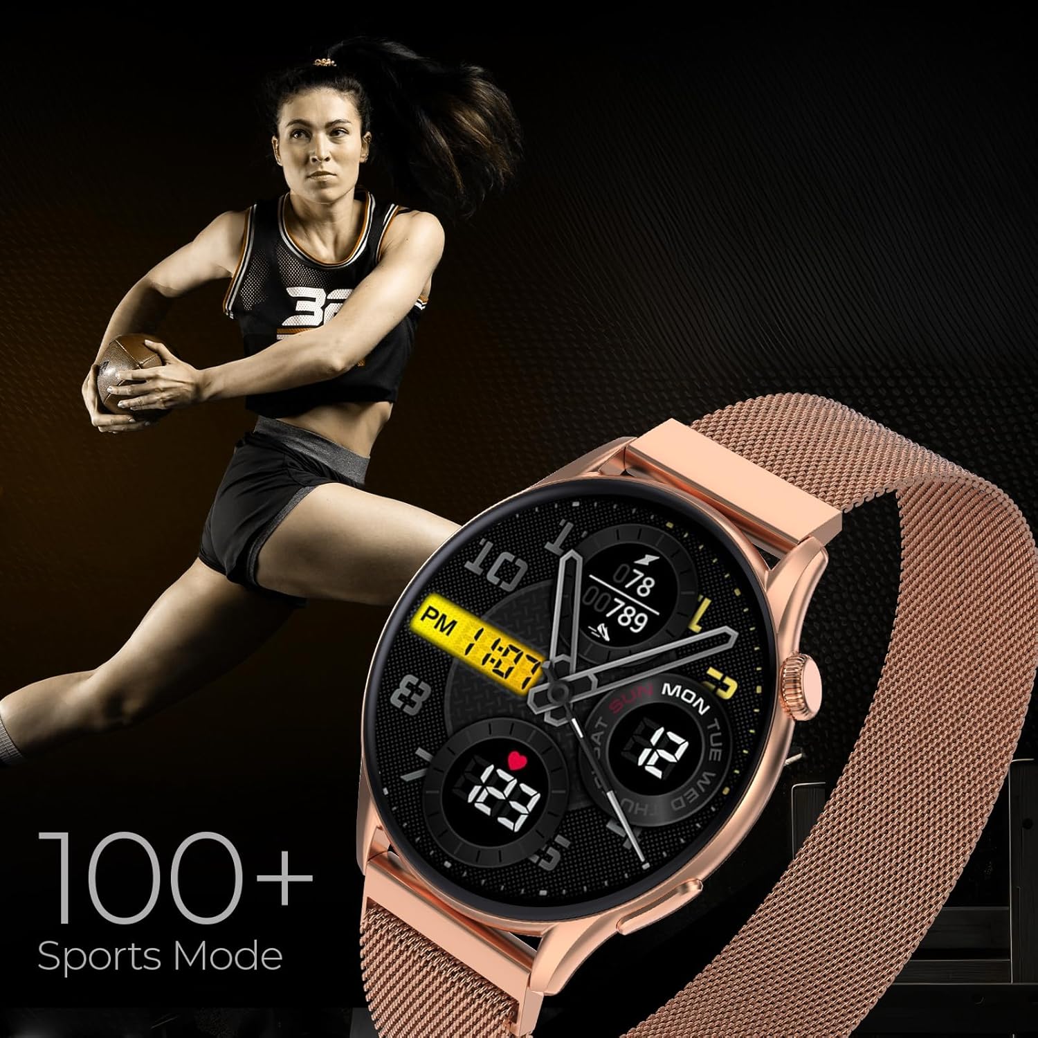beatXP Evoke 1.43” Super Retina AMOLED Display Bluetooth Calling Smart Watch, 466 * 466px, 1000 Nits, 60Hz Refresh Rate, 100+ Sports Modes (Silver) - Image 5