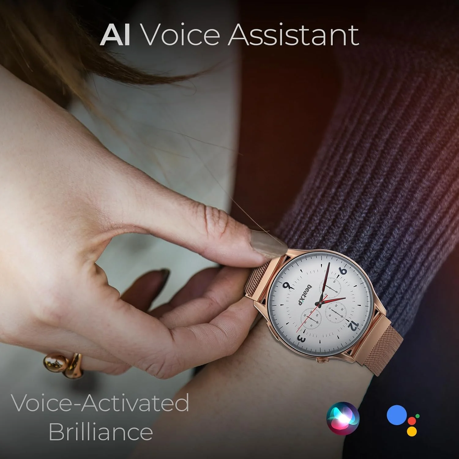 beatXP Evoke 1.43” Super Retina AMOLED Display Bluetooth Calling Smart Watch, 466 * 466px, 1000 Nits, 60Hz Refresh Rate, 100+ Sports Modes (Silver) - Image 6