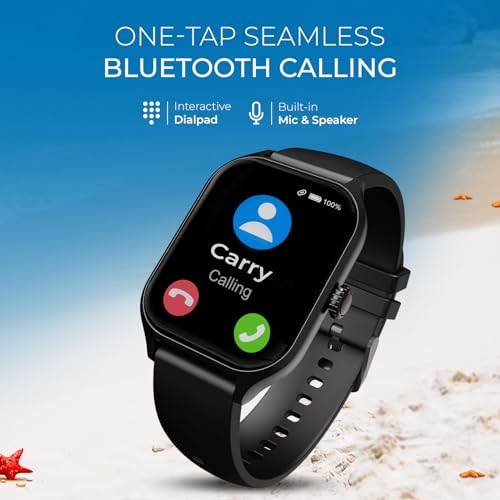 beatXP Marv Raze 1.96" HD Display, Advanced Bluetooth Calling Smart Watch, Smart AI Voice Assistant, 60 Hz Refresh Rate, Health, SpO2 & Stress Monitoring, Fast Charging (Black) - Image 2