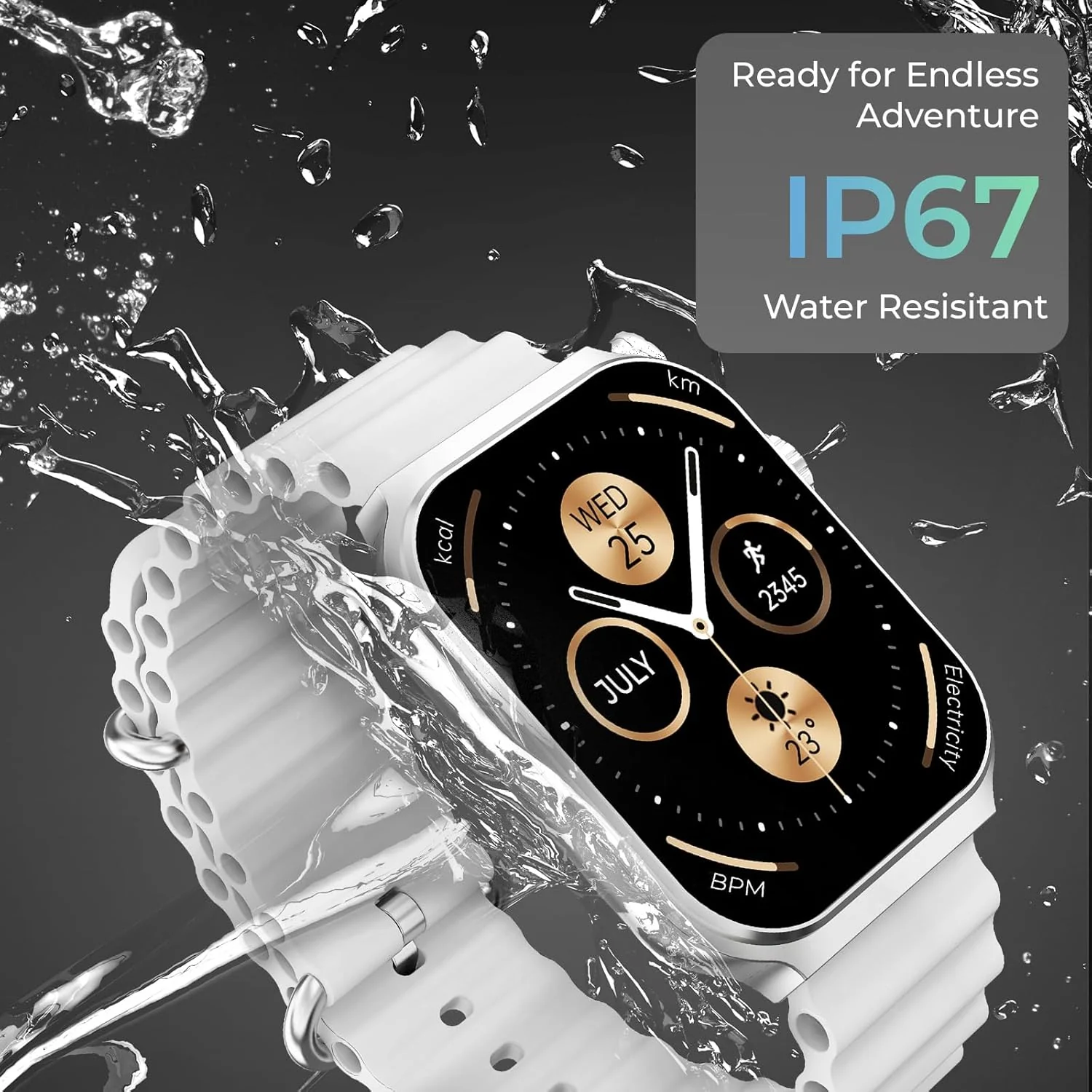 beatxp Marv Ultra 2.01 HD Bluetooth Calling Smart Watch, Metal Body, Rotary Crown, 500 Nits, Health Tracking, Wireless Charging (Ice Silver) - Image 6