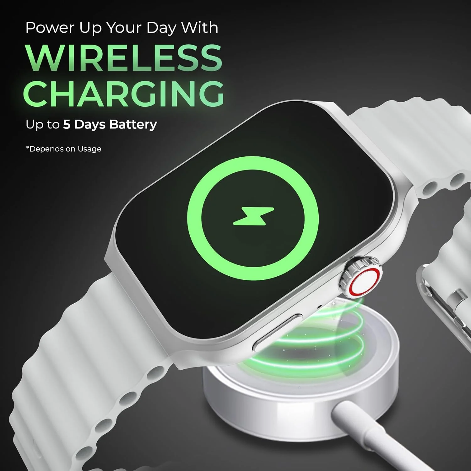 beatxp Marv Ultra 2.01 HD Bluetooth Calling Smart Watch, Metal Body, Rotary Crown, 500 Nits, Health Tracking, Wireless Charging (Ice Silver) - Image 7