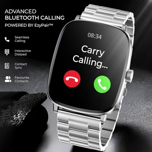 beatXP Unbound Era 2.01" Super AMOLED Display Bluetooth Calling Smart Watch, Metal Body, Rotary Crown, 410 * 502px, 1000 Nits, 60Hz Refresh Rate, 100+ Sports Modes (Silver Metal) - Image 2