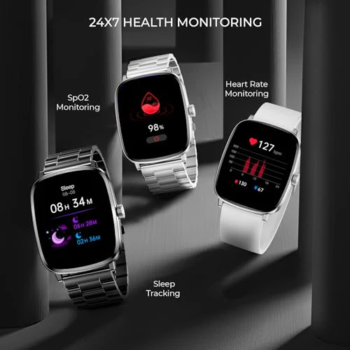 beatXP Unbound Era 2.01" Super AMOLED Display Bluetooth Calling Smart Watch, Metal Body, Rotary Crown, 410 * 502px, 1000 Nits, 60Hz Refresh Rate, 100+ Sports Modes (Silver Metal) - Image 4