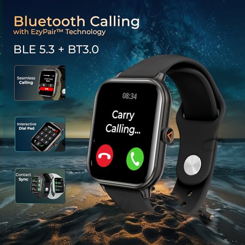 beatXP Unbound Nova 1.96” AMOLED Bluetooth Calling Smart Watch, Rotary Crown, 410 * 502 px, 500 Nits, 60Hz Refresh Rate, Always On Display, 100+ Sports Modes, 24x7 Health Monitoring, IP68 (Black) - Image 3