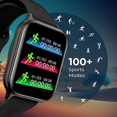 beatXP Unbound Nova 1.96” AMOLED Bluetooth Calling Smart Watch, Rotary Crown, 410 * 502 px, 500 Nits, 60Hz Refresh Rate, Always On Display, 100+ Sports Modes, 24x7 Health Monitoring, IP68 (Black) - Image 7