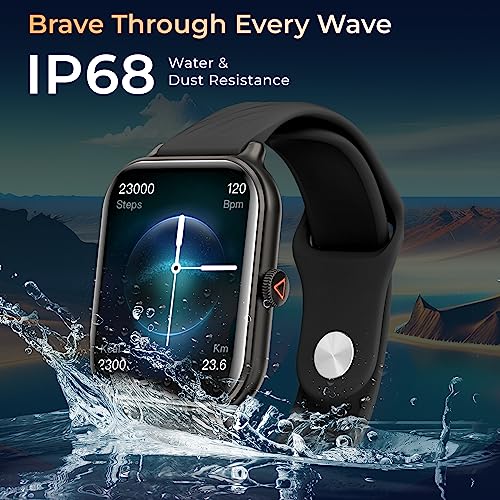 beatXP Unbound Nova 1.96” AMOLED Bluetooth Calling Smart Watch, Rotary Crown, 410 * 502 px, 500 Nits, 60Hz Refresh Rate, Always On Display, 100+ Sports Modes, 24x7 Health Monitoring, IP68 (Black) - Image 8