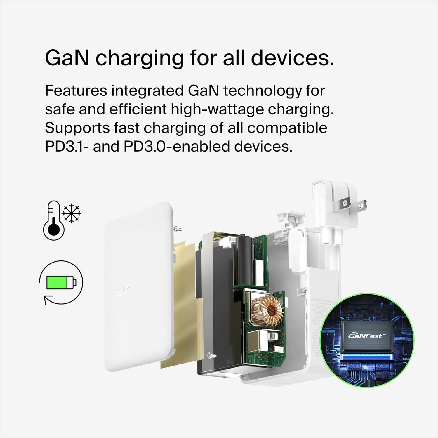 Belkin 140W 4-Port GaN Wall Charger | Travel Plug USB -C PD Fast Charge | Compatible for iPhone 17, Samsung Galaxy, Google Pixel, Ipad, MacBook, Tablet, HP, Dell, Lenovo | 2 Years Warranty, White - Image 8