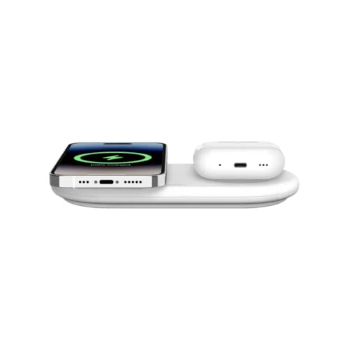 Belkin Magsafe 2-in-1 Wireless Charging Pad Qi2 15W| Additional USB-C Port | Fast Charging Station for iPhone 16, 15, & 14 Series, AirPods, and More - Image 2
