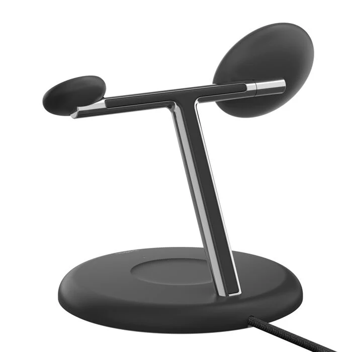 Belkin MagSafe 3-in-1 Qi2 Wireless Charger Stand 15W | Fast Charging iPhone Charger for iPhone 16, 15, 14 & 13 Series, AirPods, & Apple Watch | 36W Charger Included | Black - Image 5