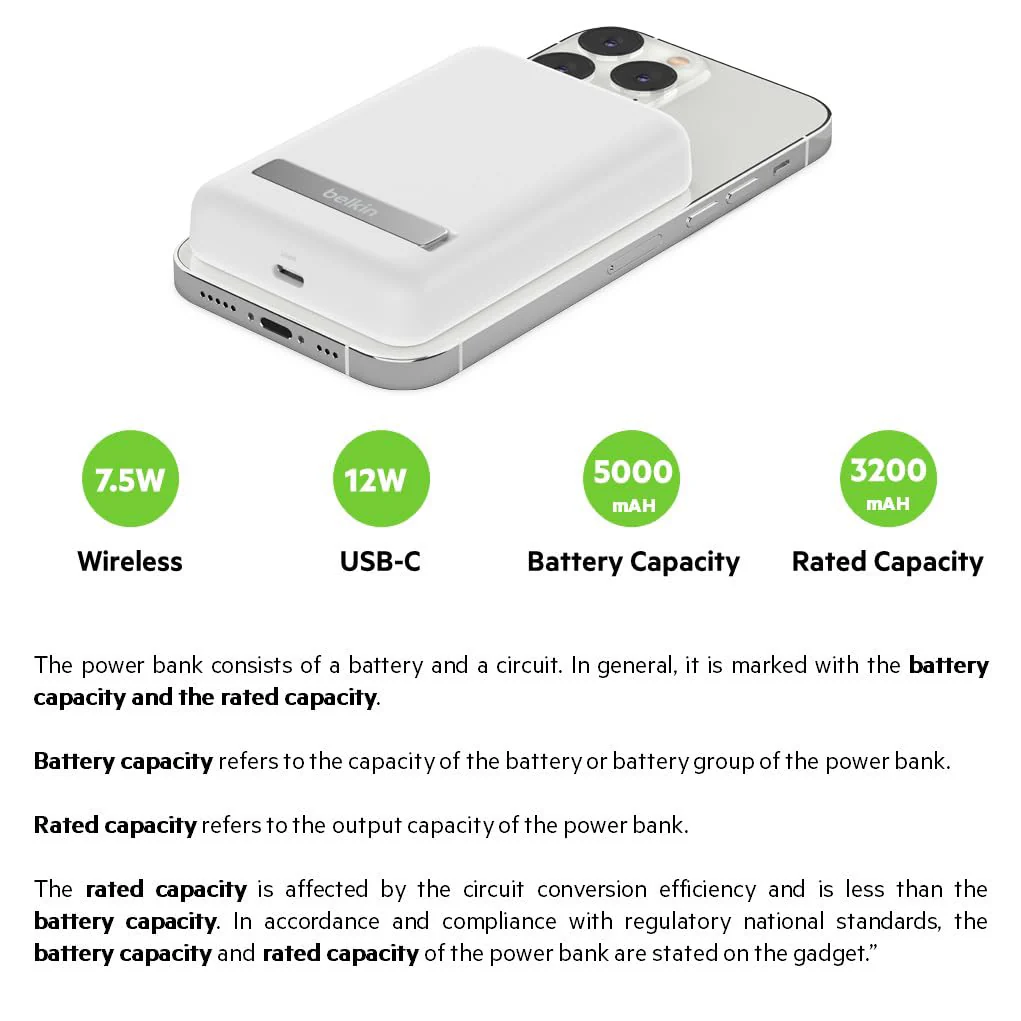 Belkin Quick Charge Magnetic Wireless Power Bank 5000mAh with Stand - Image 2