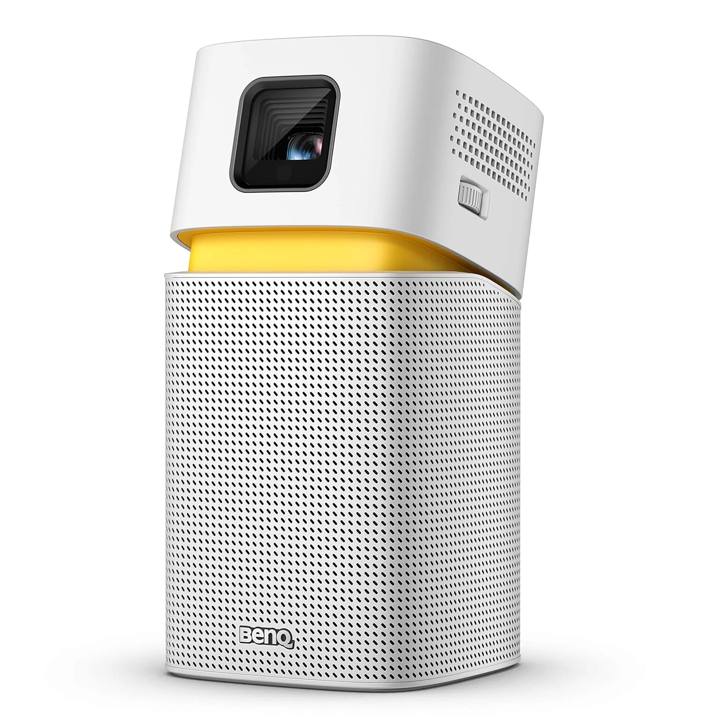 BenQ GV1 DLP Smart Stylish 854 x 480 Portable LED Projector 200 lumens (in-Built Battery, Wi-Fi, Hotspot, Wireless Display, Bluetooth Speaker, Unique Tilt Hinge, Auto Key Stone, USB-C) White