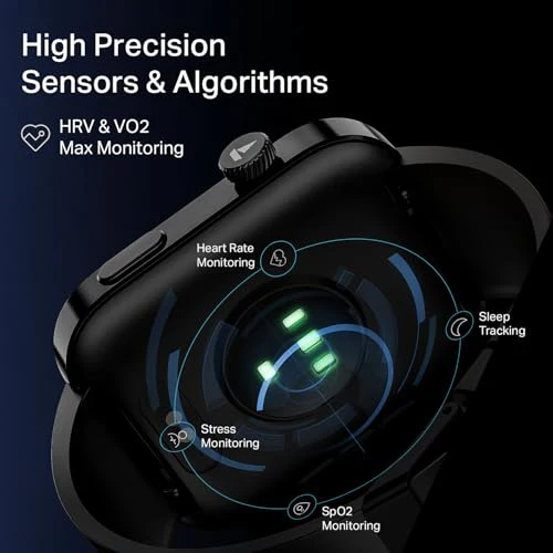 Boat Chrome Endeavour, Premium Metal Body, 1.96”(4.97cm) AMOLED Display,AI Coach Health Insights,Advanced S1 Processor,HRV,VO2 Max,Auto Watchface Refresh, Smart Watch for Men & Women (Active Black) - Image 4