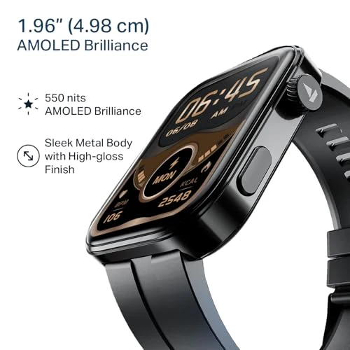 Boat Chrome Endeavour, Premium Metal Body, 1.96”(4.97cm) AMOLED Display,AI Coach Health Insights,Advanced S1 Processor,HRV,VO2 Max,Auto Watchface Refresh, Smart Watch for Men & Women (Active Black) - Image 5